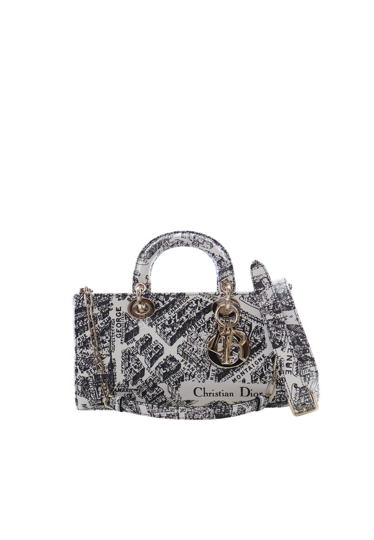 Dior Pre-Loved Dior Medium Calfskin Plan De Paris Printed Lady D Joy