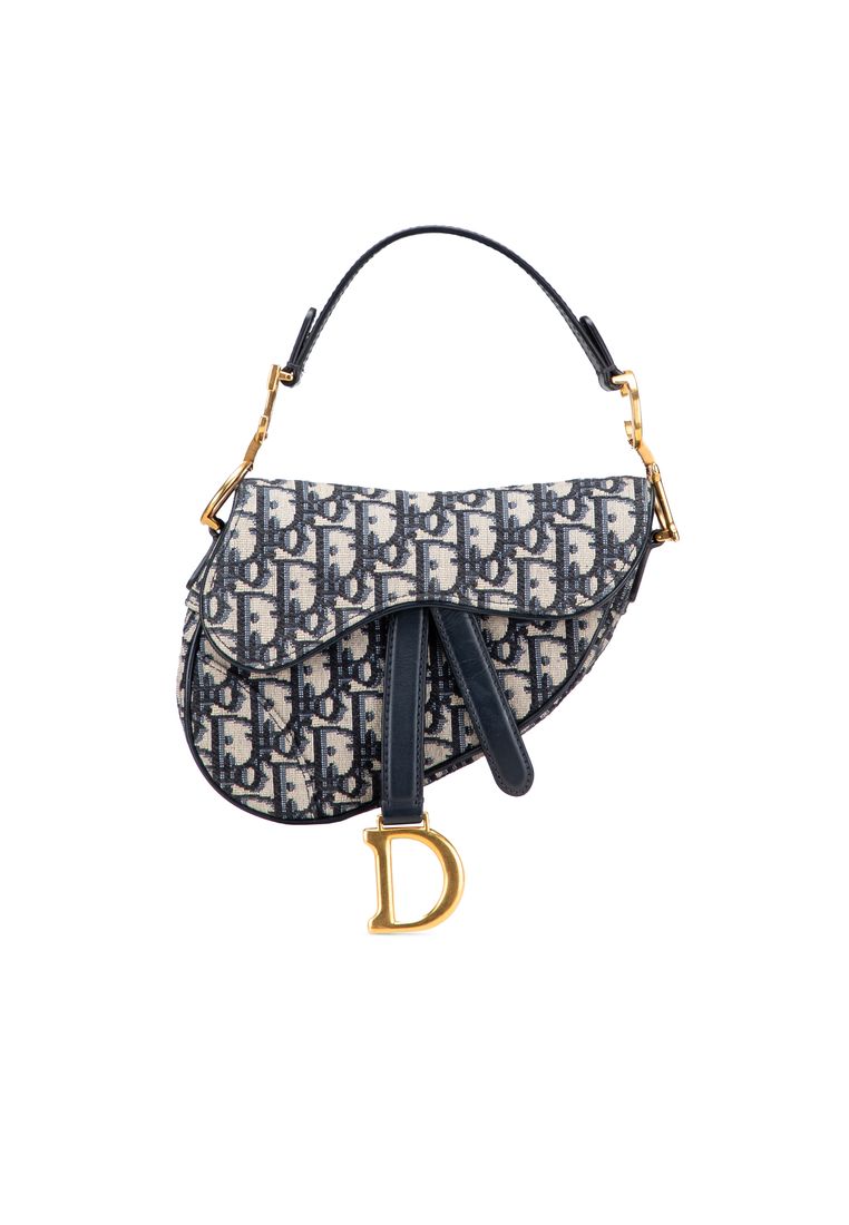 Dior Pre-Loved Dior Mini Oblique Canvas Saddle Bag
