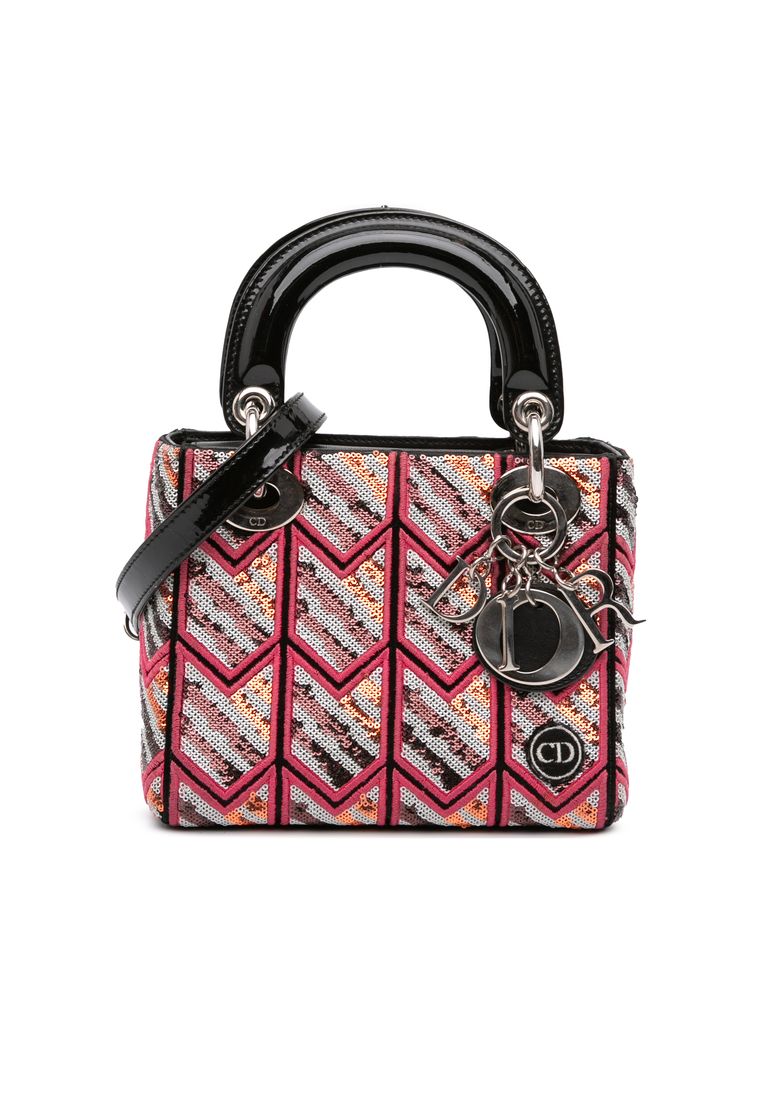 Dior Pre-Loved Dior Mini Patent Sequined Lady Dior
