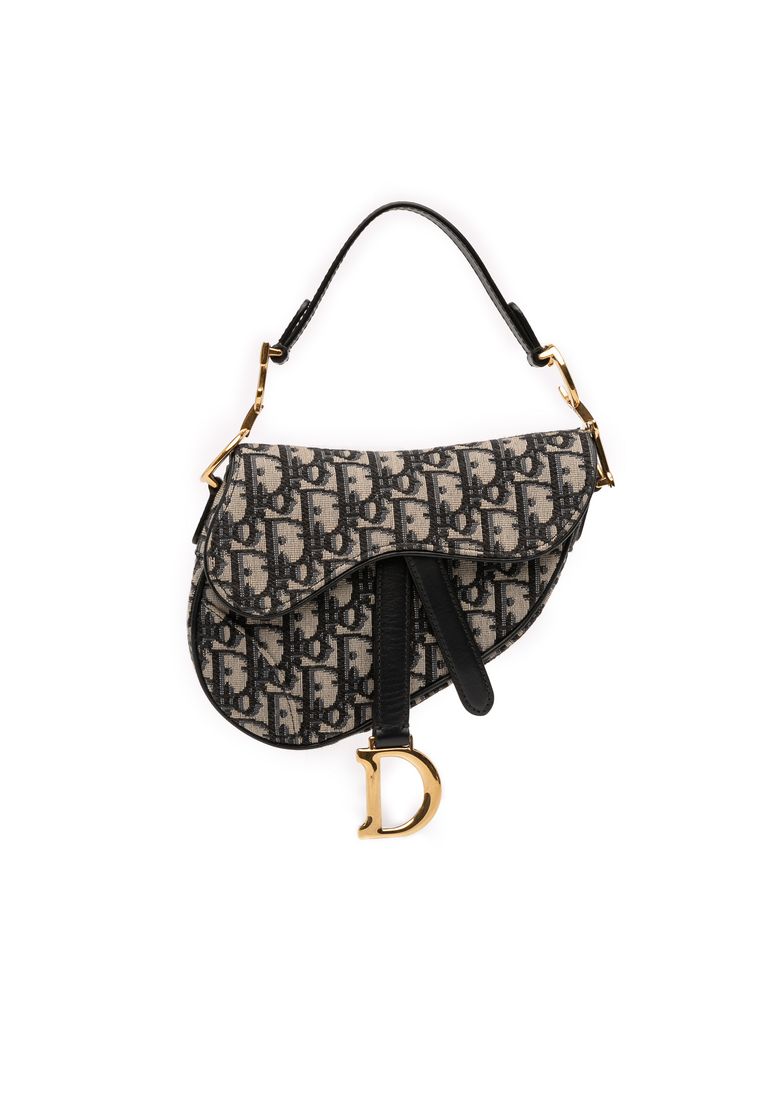Dior Pre-Loved Dior Mini Oblique Canvas Saddle Bag