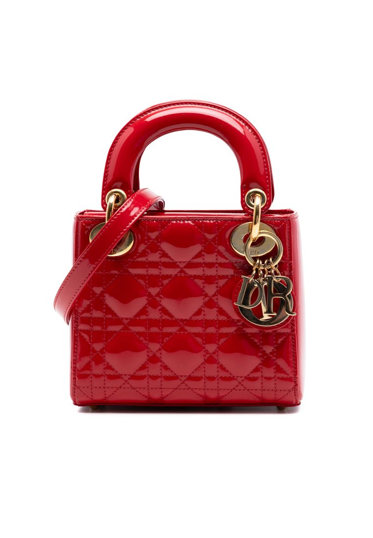 Dior Pre-Loved Dior Mini Patent Cannage Lady Dior