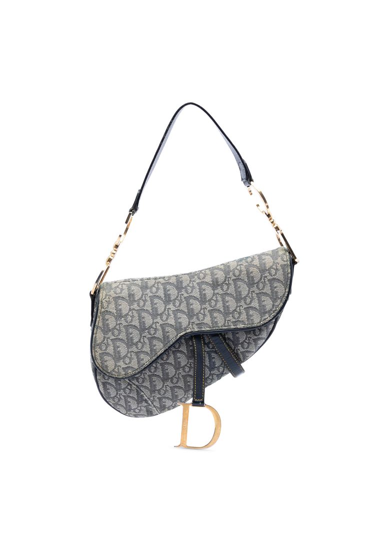 Dior Pre-Loved Dior Diorissimo Canvas Saddle Bag