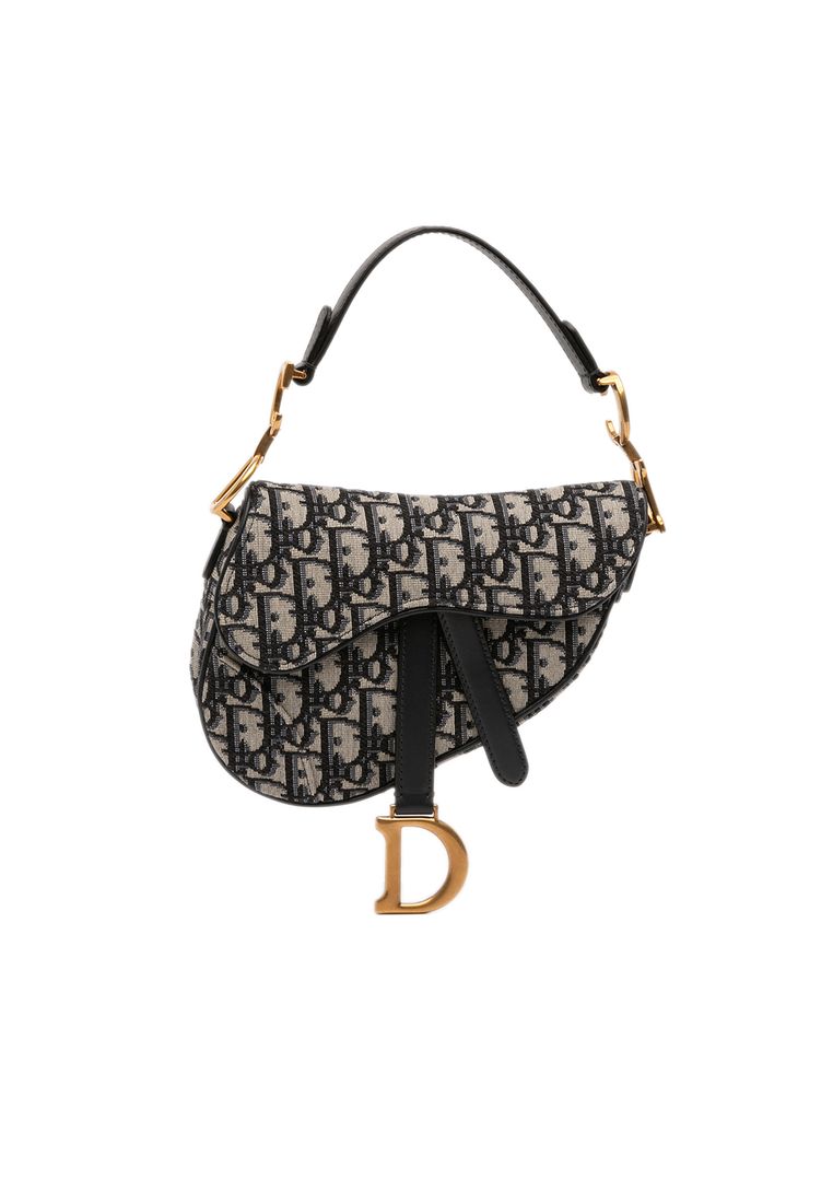 Dior Pre-Loved Dior Mini Oblique Canvas Saddle Bag