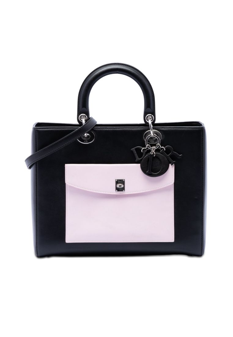 Dior Pre-Loved Dior Large Calfskin Pocket Tote Lady Dior