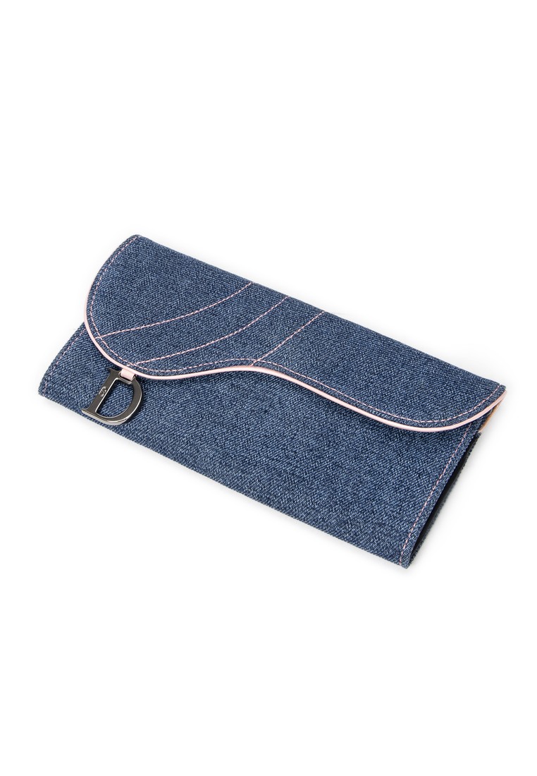 Dior Pre-Loved Long Jean Saddle Wallet