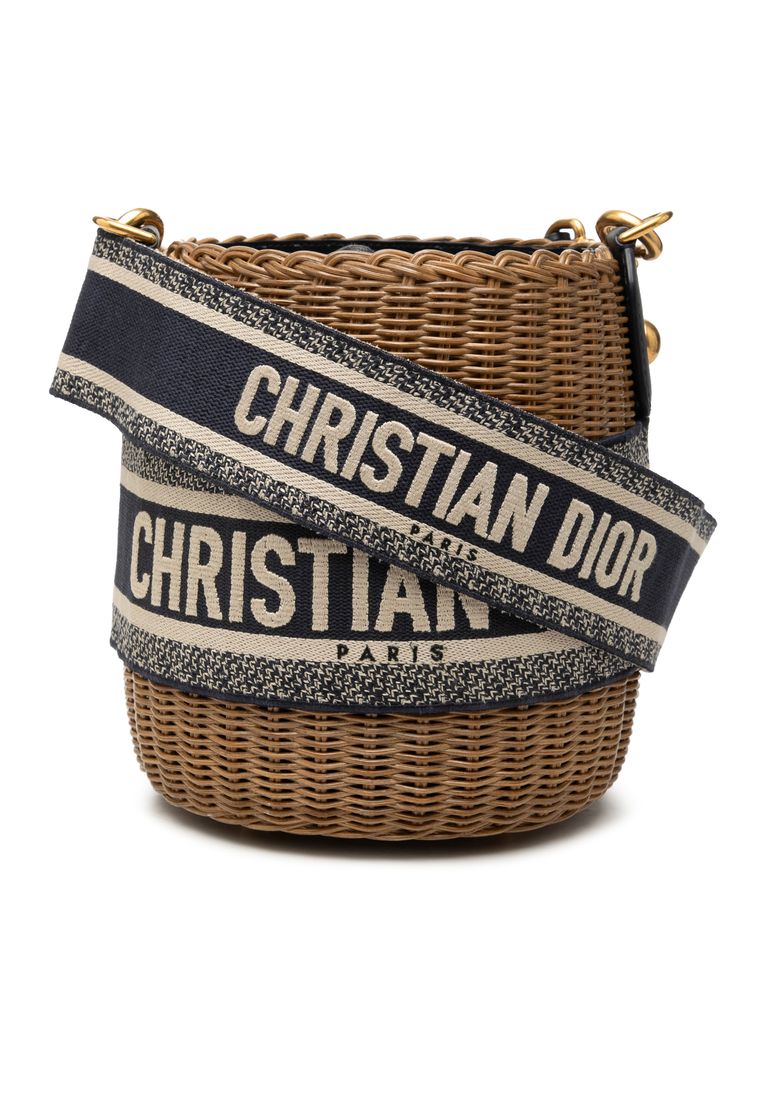 DIOR Pre-Loved Dior Oblique Wicker Bucket Bag