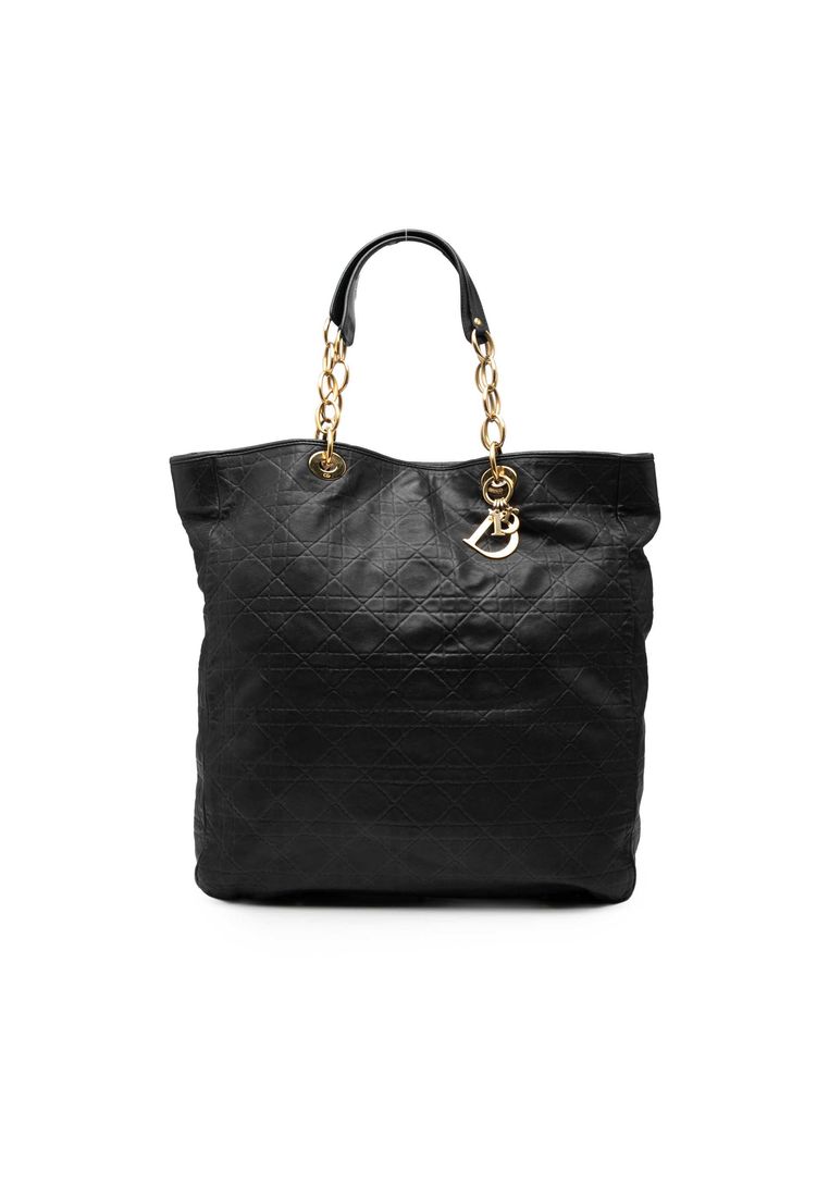 Dior Pre-Loved Dior Large Lambskin Cannage Lady Dior Soft Shopping Tote