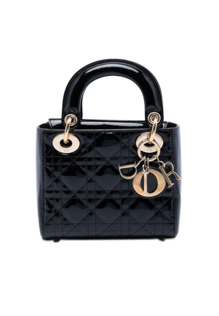 Dior Pre-Loved Dior Mini Patent Cannage Lady Dior