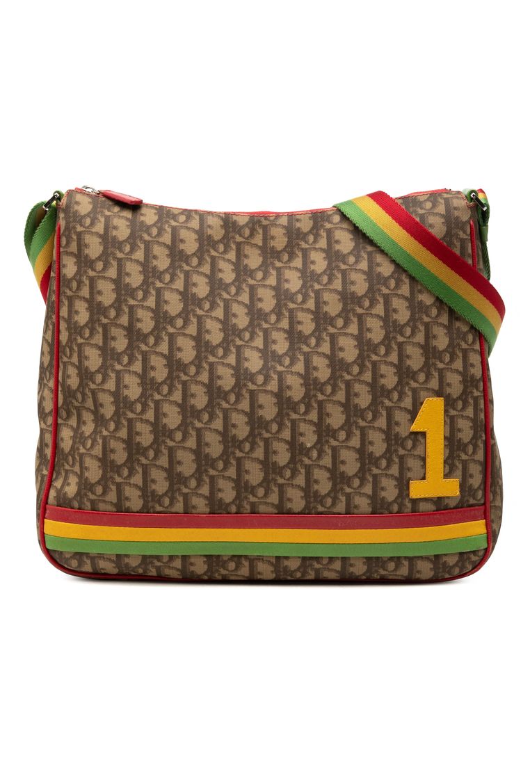 DIOR Pre-Loved Dior Diorissimo Trotter Coated Canvas Rasta Crossbody
