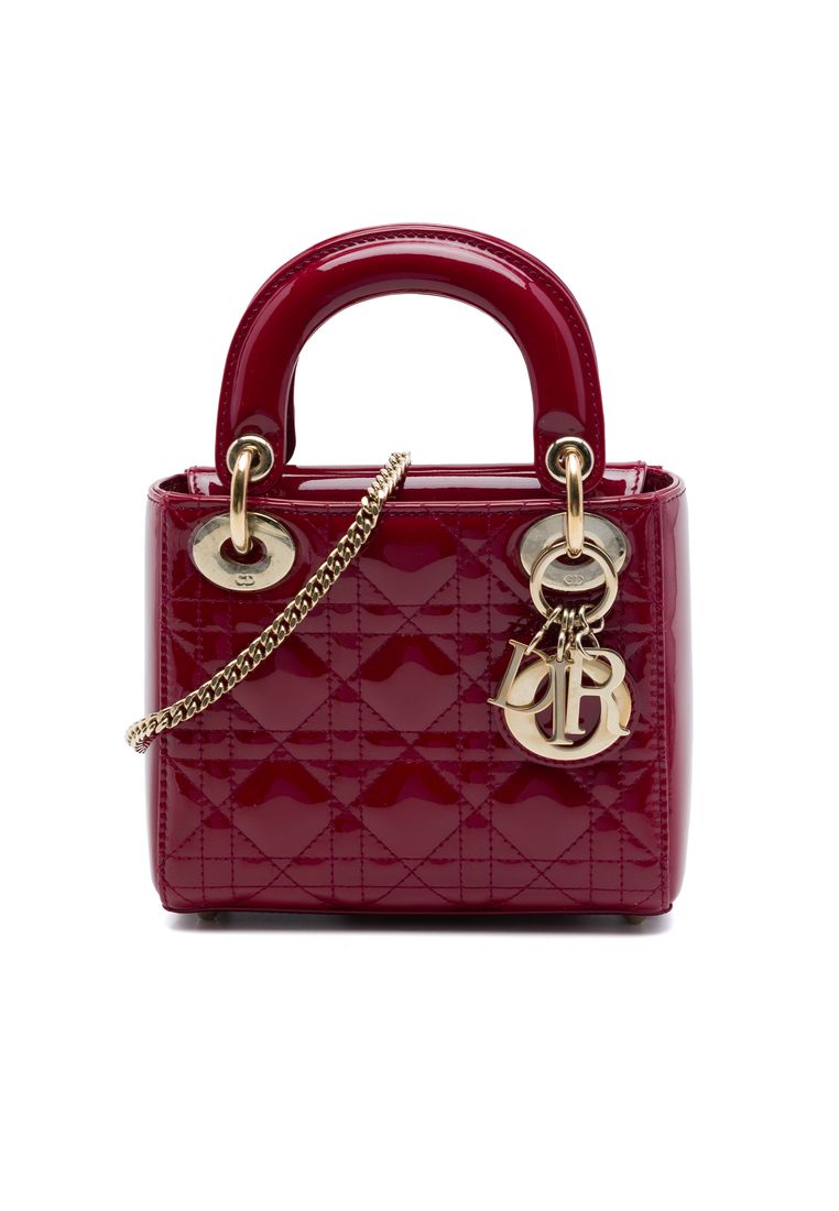 Dior Pre-Loved Dior Mini Patent Cannage Lady Dior