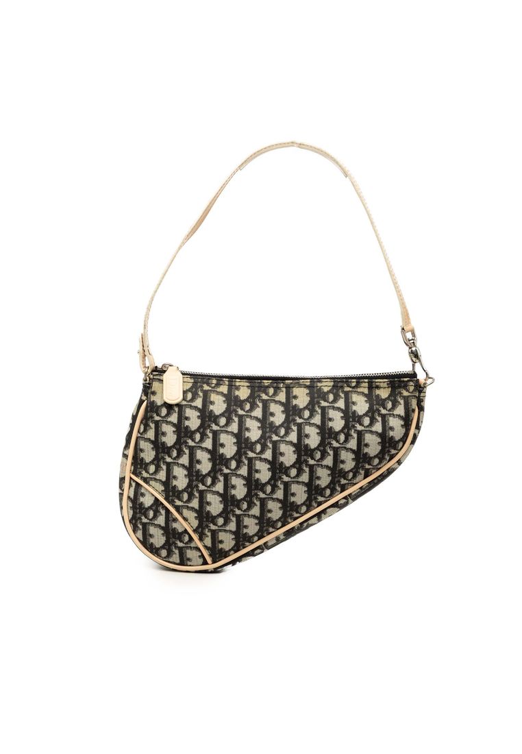 DIOR Pre-Loved Dior Mini Diorissimo Coated Canvas Saddle Pochette