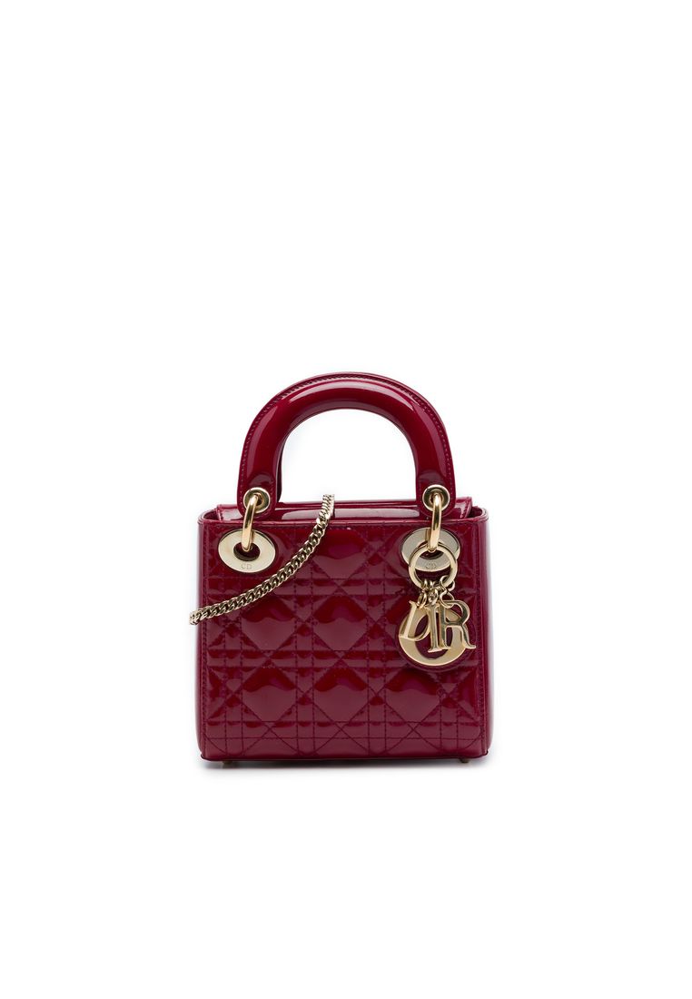 Dior Pre-Loved Dior Mini Patent Cannage Lady Dior