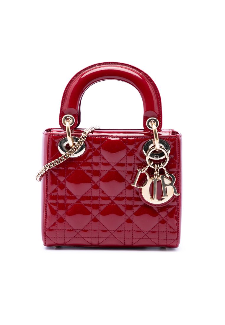 Dior Pre-Loved Dior Mini Patent Cannage Lady Dior
