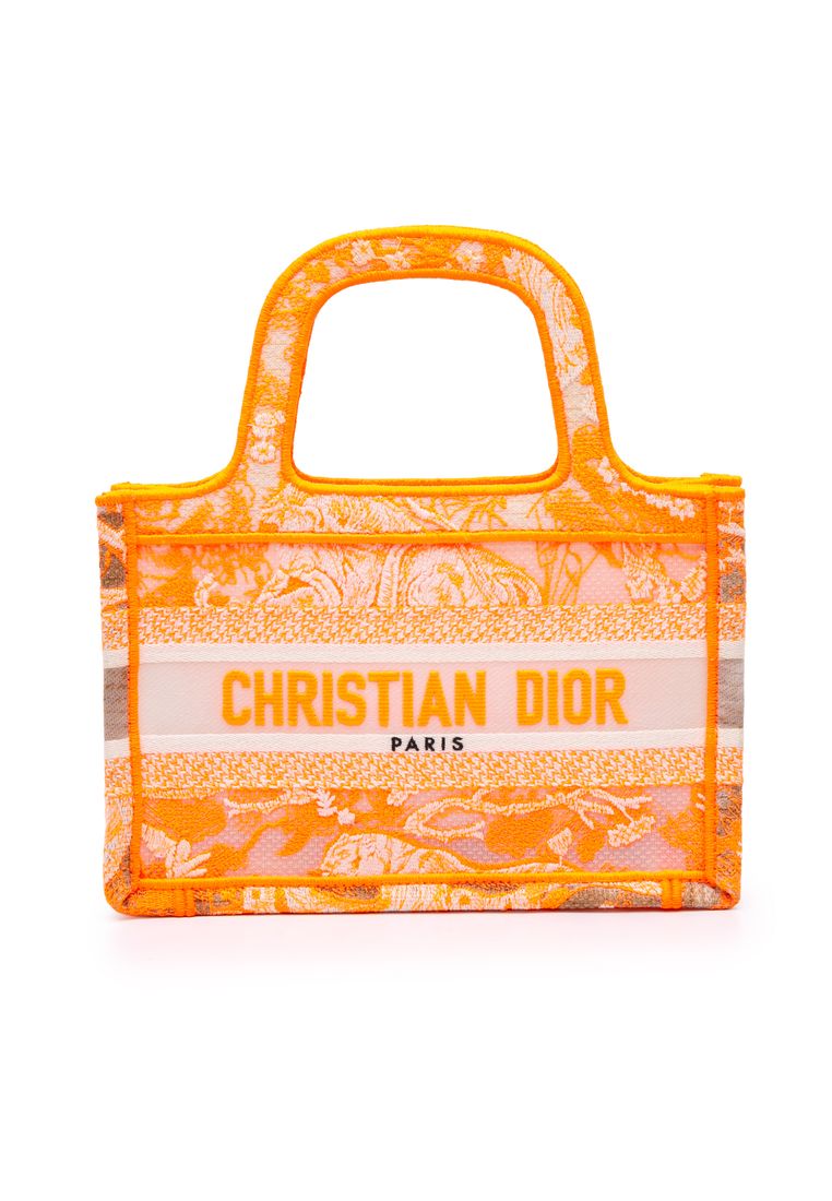 Dior Pre-Loved Dior Mini Canvas Embroidered Dioriviera Toile De Jouy Book Tote