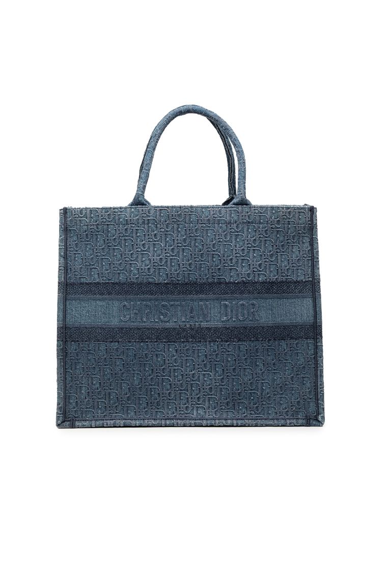 Dior Pre-Loved Dior Large Oblique Denim Book Tote
