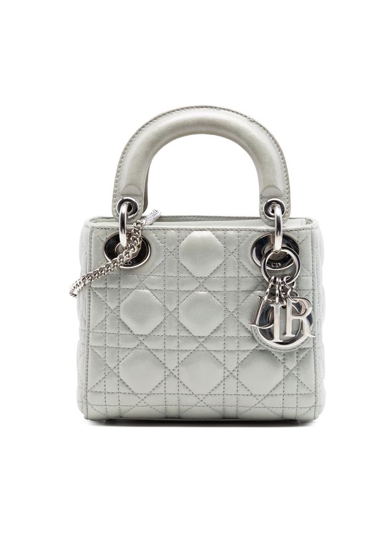 Dior Pre-Loved Dior Mini Iridescent Lambskin Cannage Lady Dior