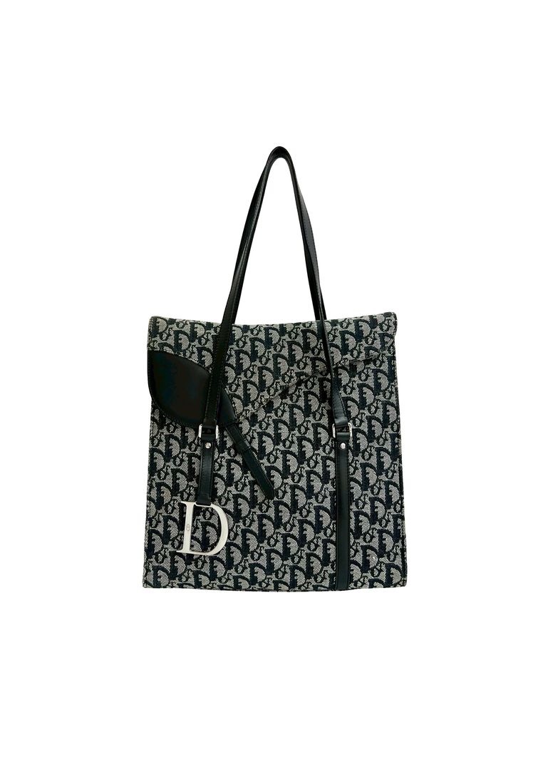 Dior Pre-Loved Dior Diorissimo Trotter Canvas Saddle Tote