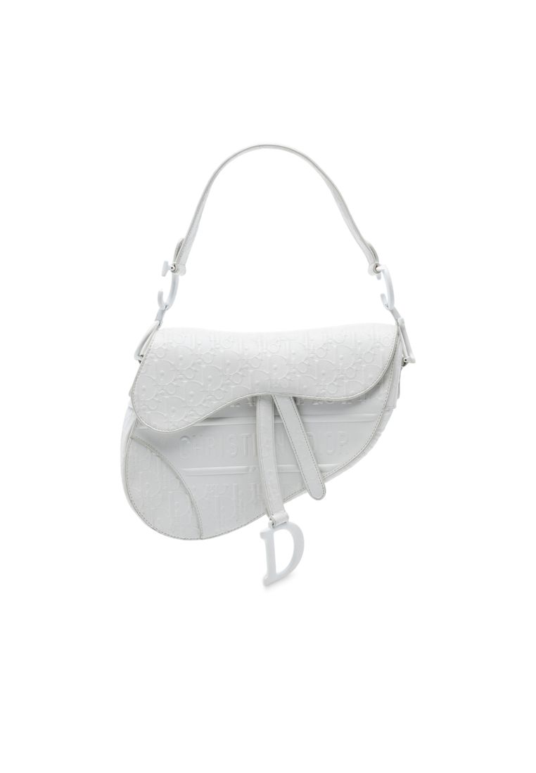 Dior Pre-Loved Dior Oblique Embossed Calfskin Saddle Bag
