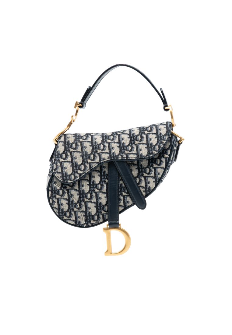 Dior Pre-Loved Dior Mini Oblique Canvas Saddle Bag