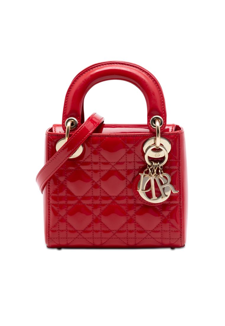 Dior Pre-Loved Dior Mini Patent Cannage Lady Dior