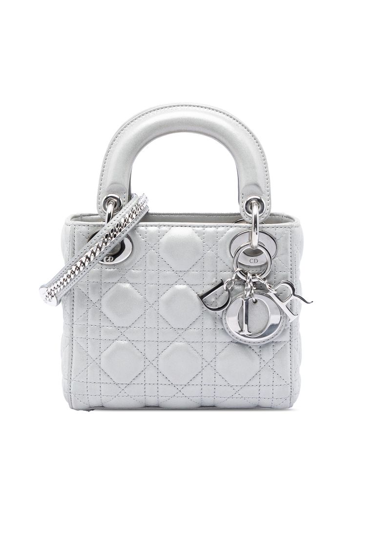 Dior Pre-Loved Dior Mini Iridescent Lambskin Cannage Lady Dior