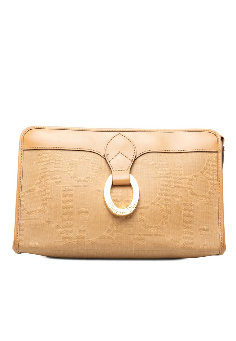 Dior Pre-Loved Dior Diorissimo Trotter Coated Canvas Clutch