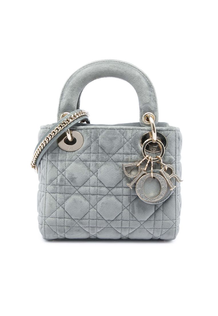 Dior Pre-Loved Dior Mini Velvet Cannage Lady Dior
