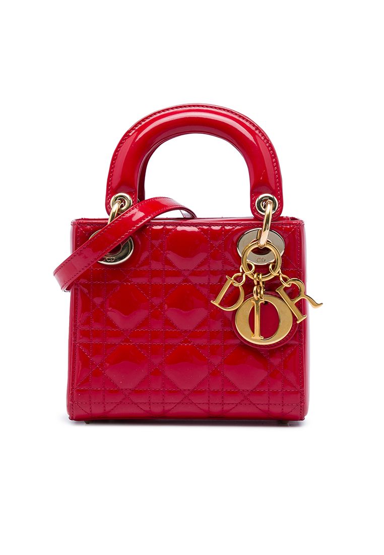 Dior Pre-Loved Dior Mini Patent Cannage Lady Dior