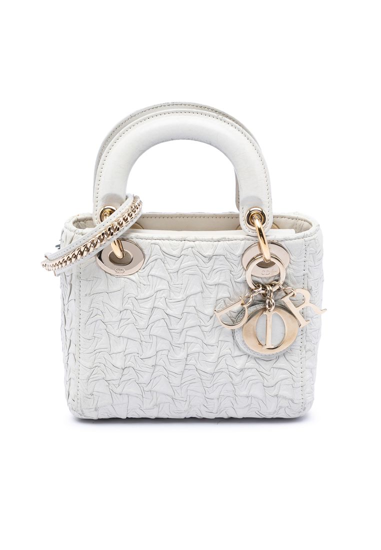 Dior Pre-Loved Dior Mini Wavy Crinkled Lambskin Lady Dior