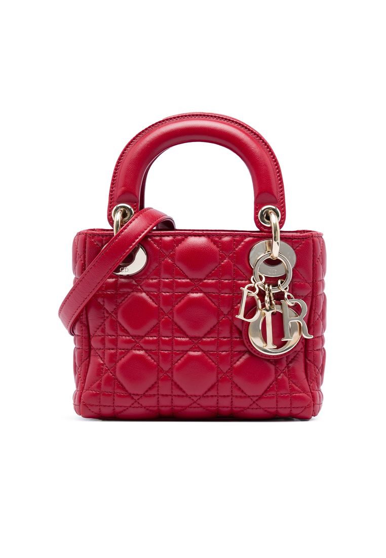 Dior Pre-Loved Dior Mini Lambskin Cannage Lady Dior