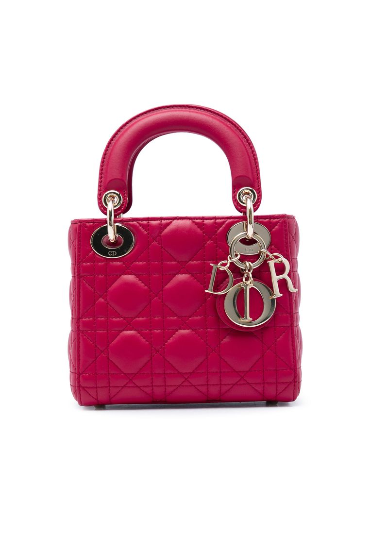 Dior Pre-Loved Dior Mini Lambskin Cannage Lady Dior
