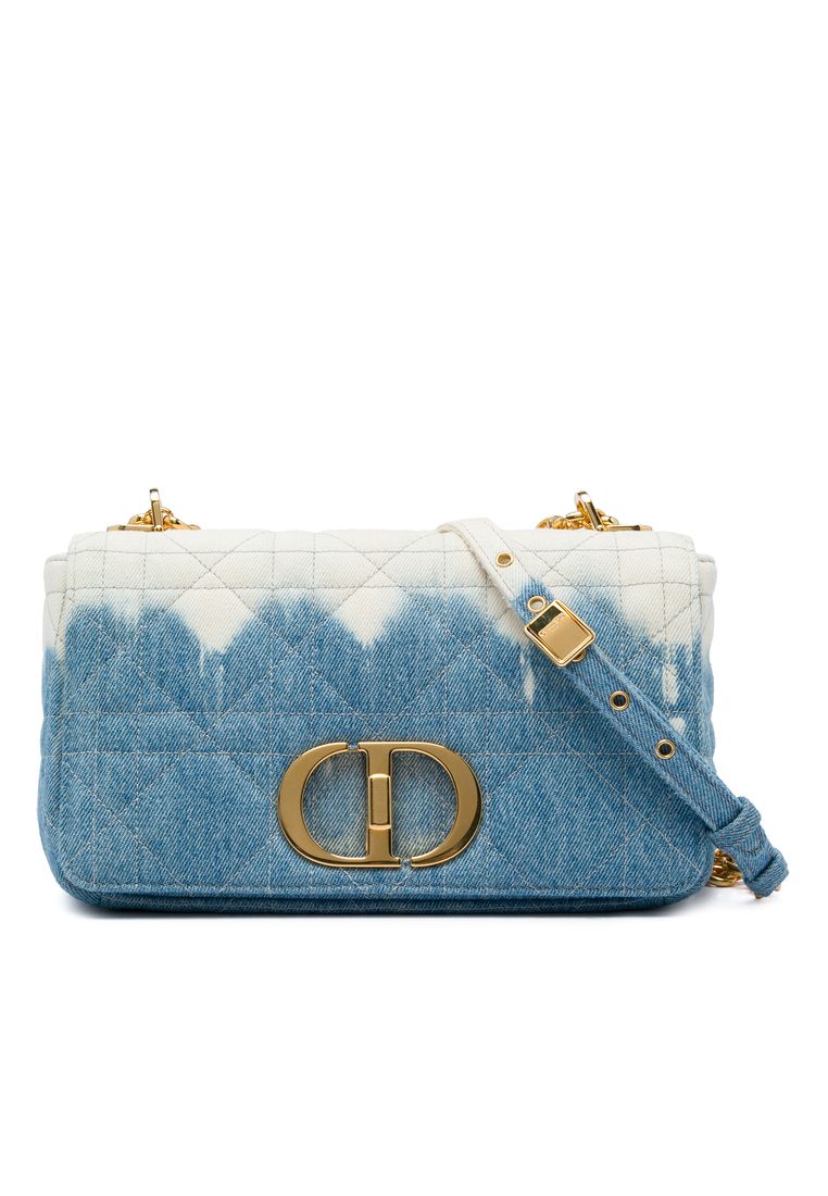 Dior Pre-Loved Dior Medium Denim Tie Dye Macrocannage Caro Bag