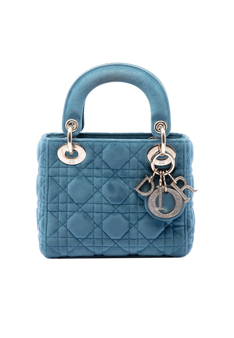 Dior Pre-Loved Dior Mini Velvet Cannage Lady Dior