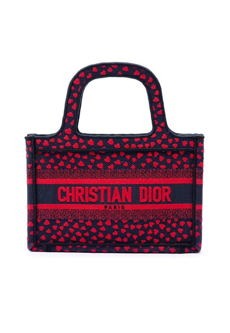 Dior Pre-Loved Dior Mini Embroidered Canvas Pop Heart I Love Paris Book Tote