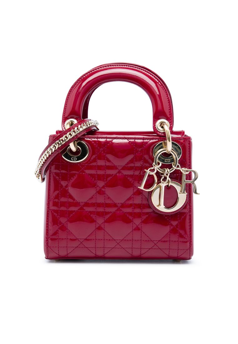 Dior Pre-Loved Dior Mini Patent Cannage Lady Dior