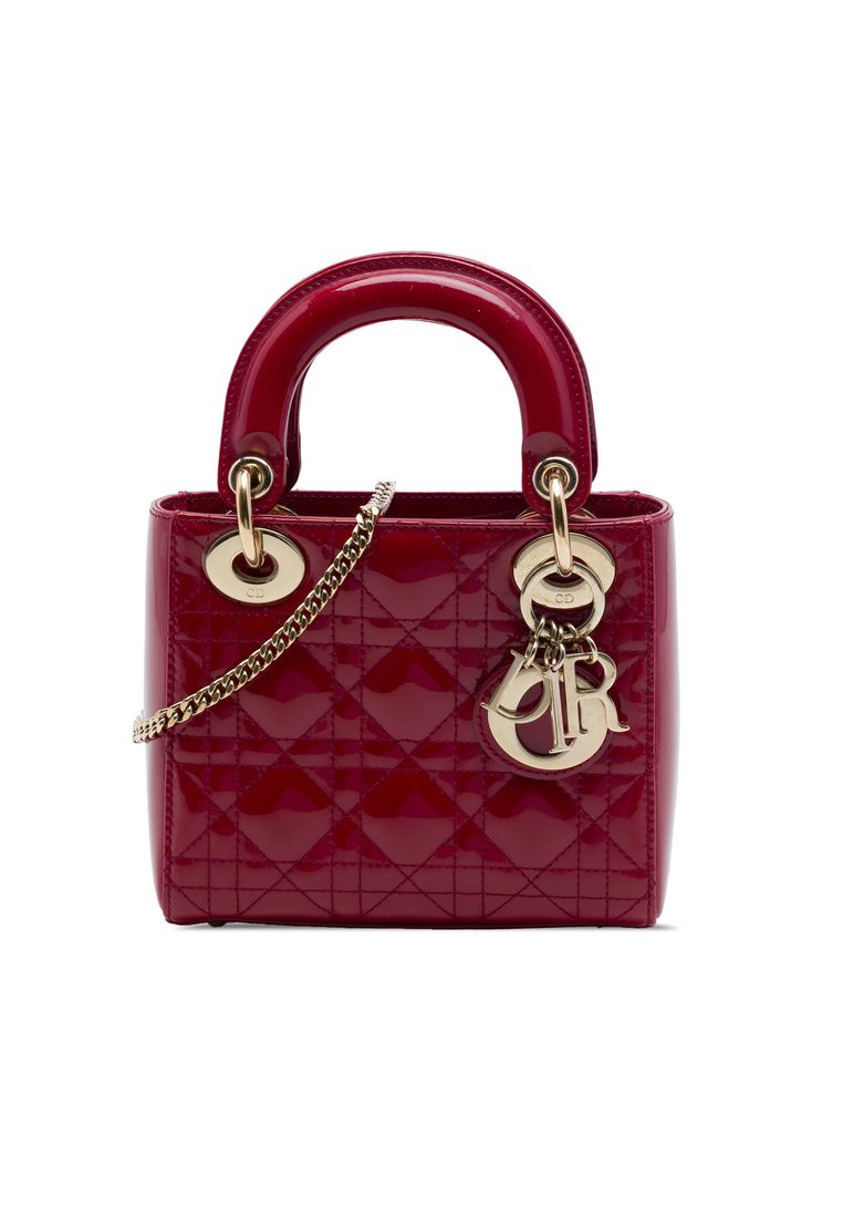 Dior Pre-Loved Dior Mini Patent Cannage Lady Dior