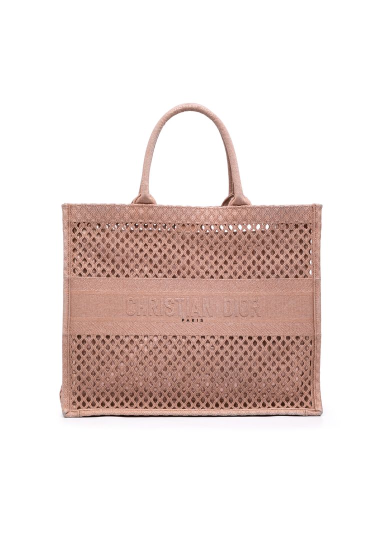 Dior Pre-Loved Dior Large Embroidered Mesh Book Tote