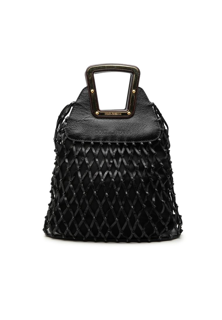 Dolce & Gabbana Pre-Loved Dolce & Gabbana Woven Leather Net Handle Bag