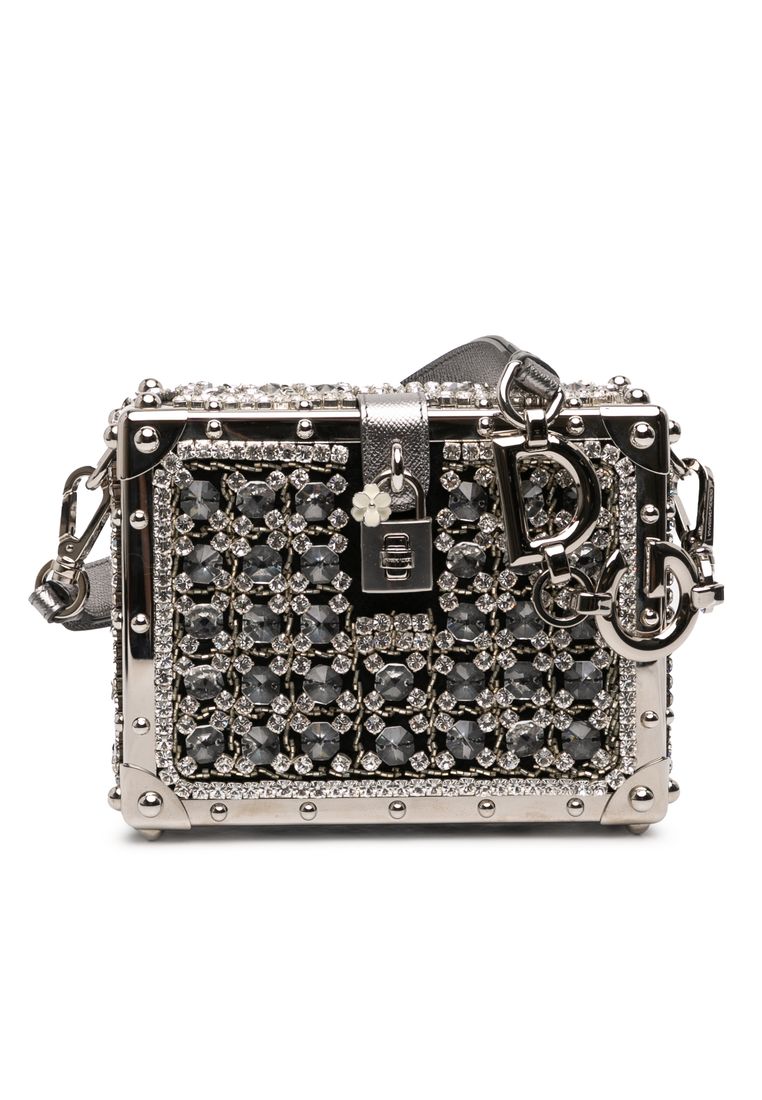 Dolce & Gabbana Pre-Loved Dolce & Gabbana Rhinestone Embellished Jacquard Dolce Box Bag