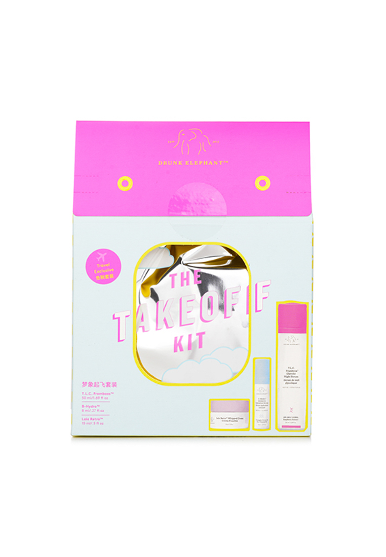 Drunk Elephant DRUNK ELEPHANT - The TakeOff Kit: T.L.C Framboos Night Serum 50ml+ B-Hydra Serum 8ml+