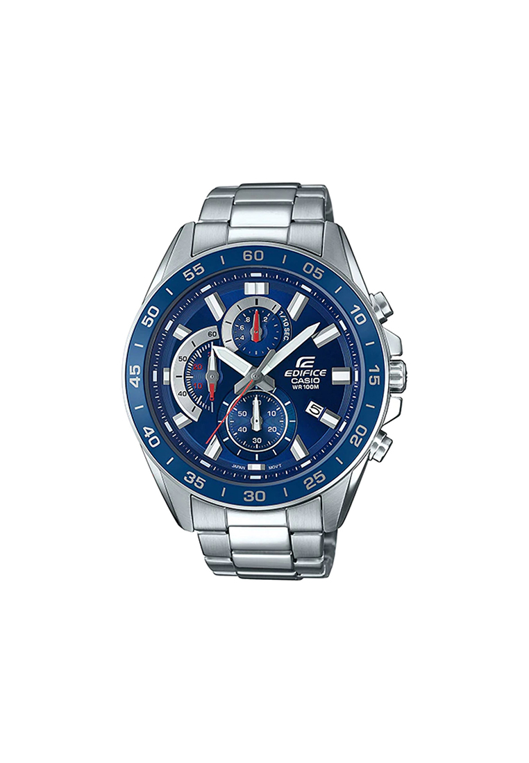 EDIFICE EFV-550D-2AV Men's Chronograph Watch Blue dial with Silver Stainless Steel