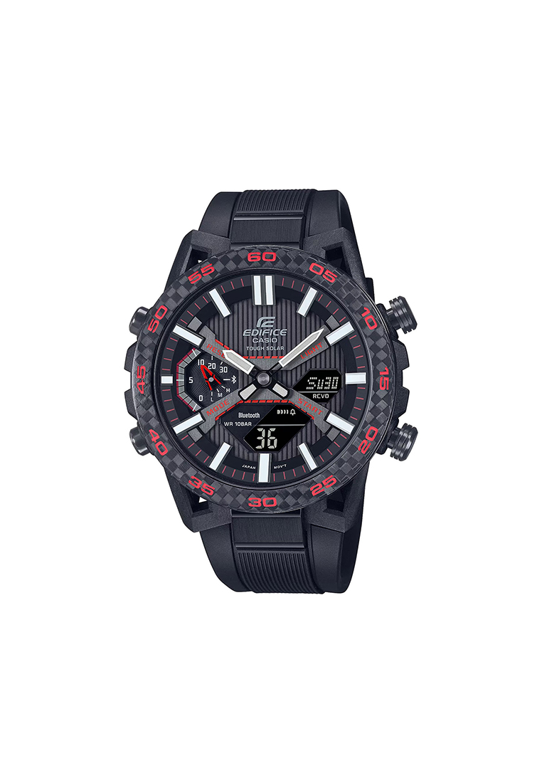 EDIFICE Sospensione ECB-2000PB-1A Men's Solar Power Bluetooth® Watch with Black Resin Band