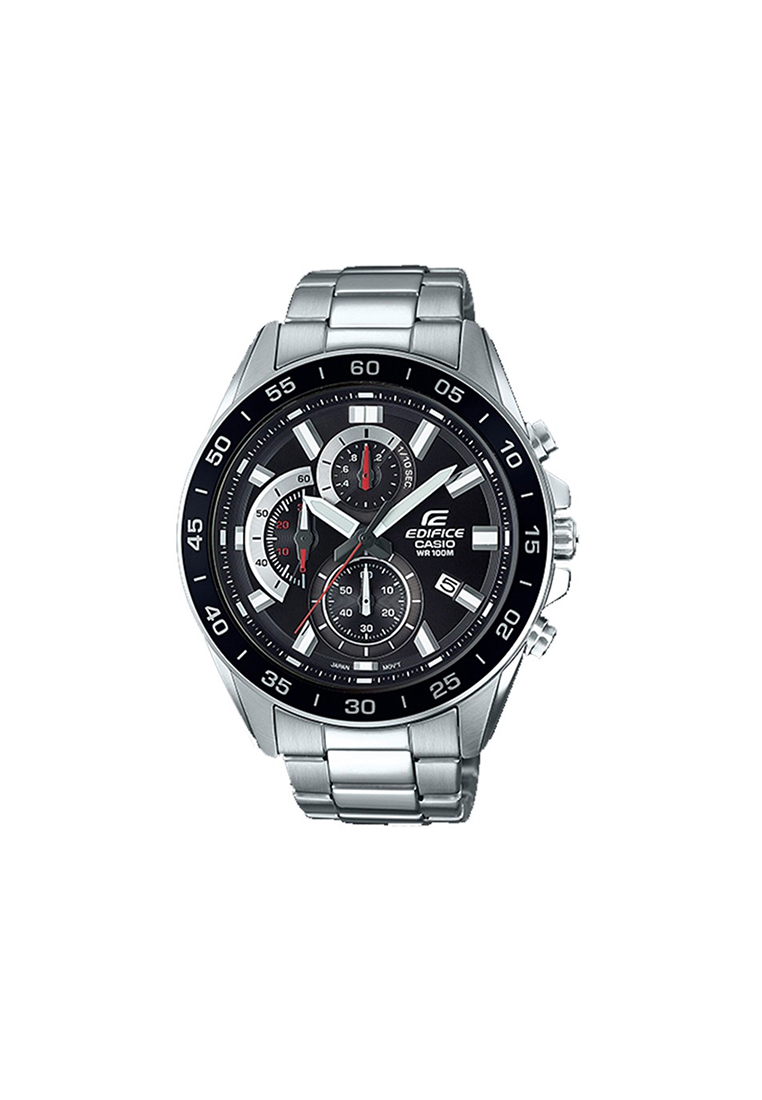 Edifice EFV-550D-1A Men's Chronograph Watch Black dial with Silver Stainless Steel