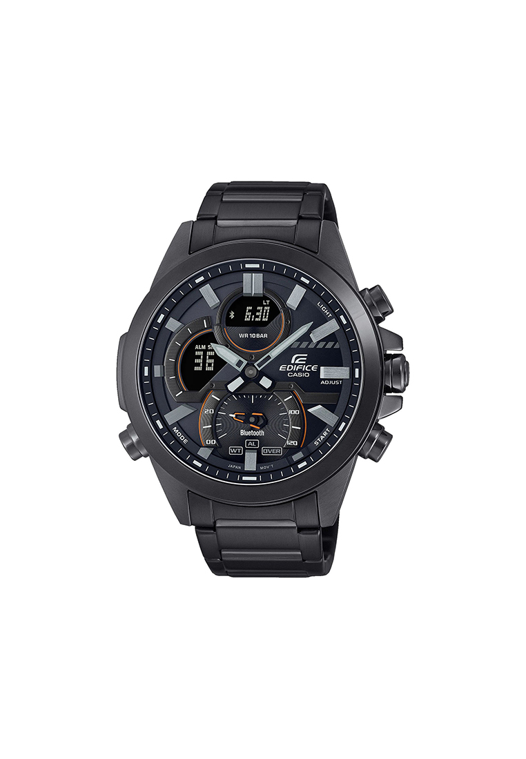 EDIFICE Smartphone Link Men's Chronograph Watch ECB-30DC-1A Black Stainless Steel Watch for Men