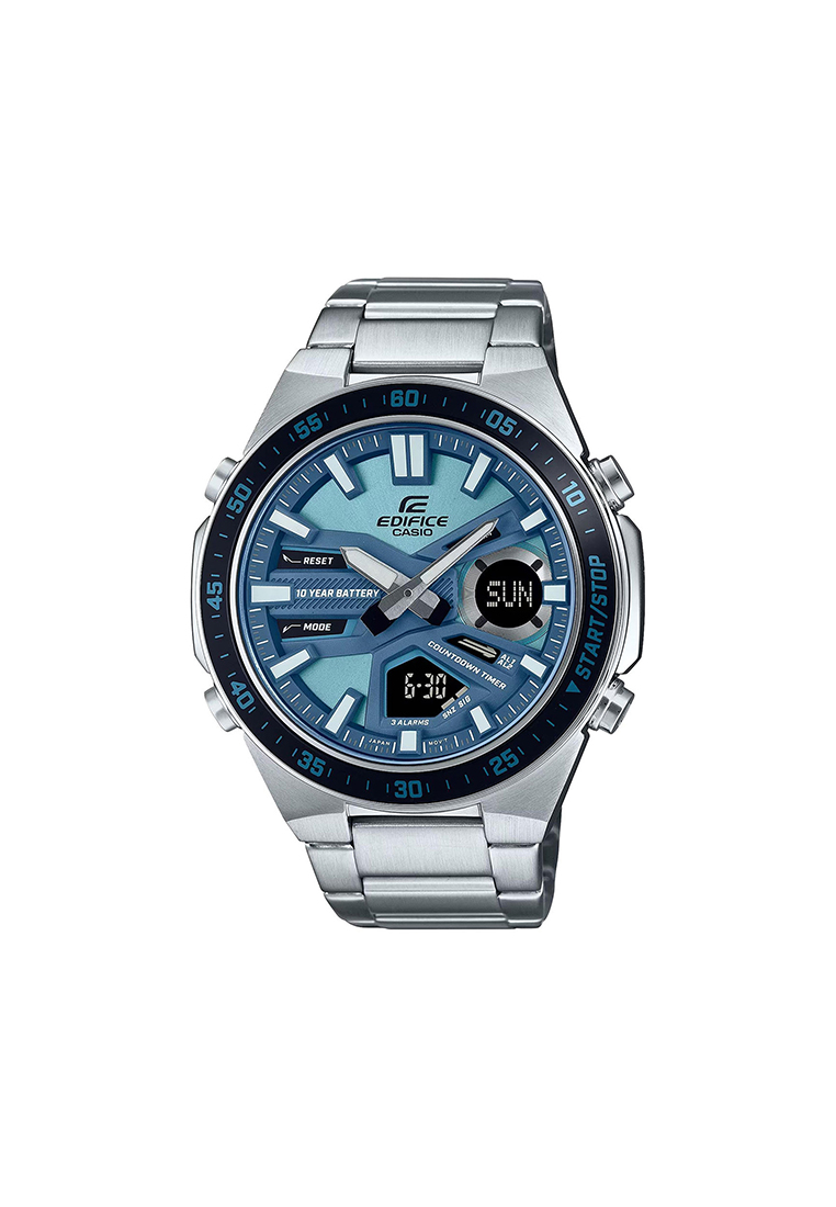 Edifice EFV-C110D-2B Men's Analog-Digital Sport Watch with Stainless Steel Strap