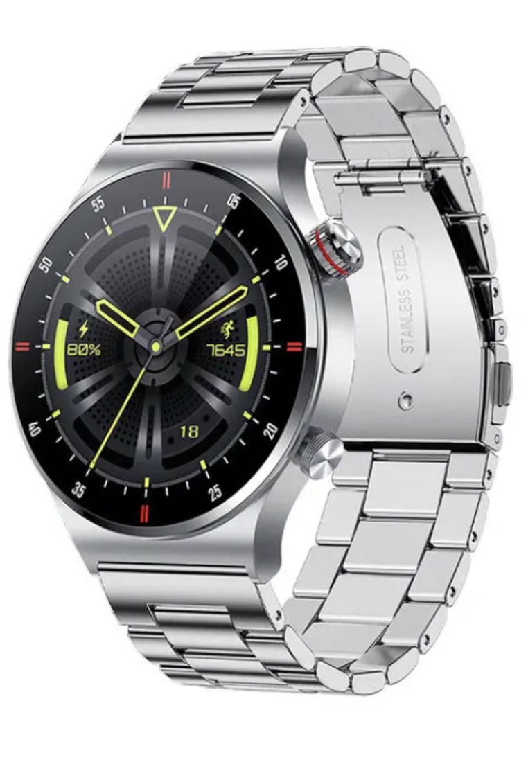 EGLANTINE SmartWatch with Stainless Steel Bracelet + 1 Free Rubber Strap