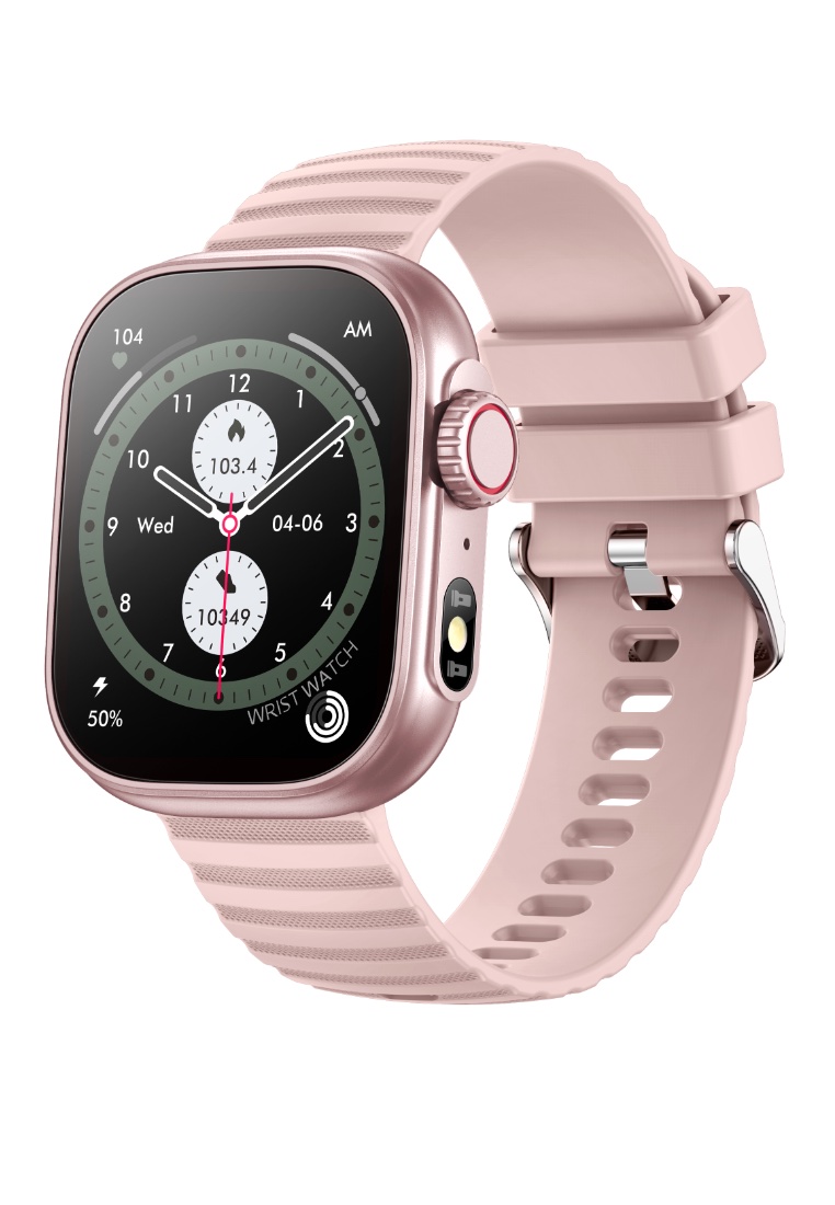 EGLANTINE Ladies Smart Watch, Silicone Strap - Multi-functions - Bluetooth Call - Flash light IOS/An
