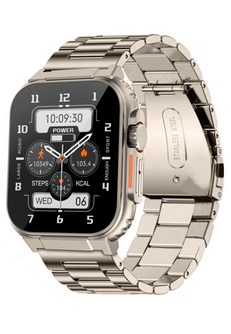 EGLANTINE Unisex Smart Watch - Bluetooth Call - 1.96 Inch AMOLED HD Screen - 100+ Sport Fitness Trac