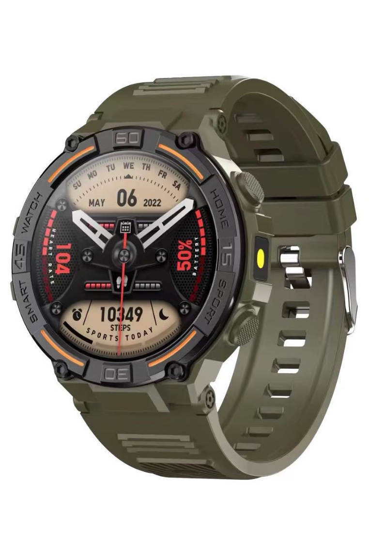 EGLANTINE Unisex IOS/Android Green SmartWatch with Green Rubber Strap