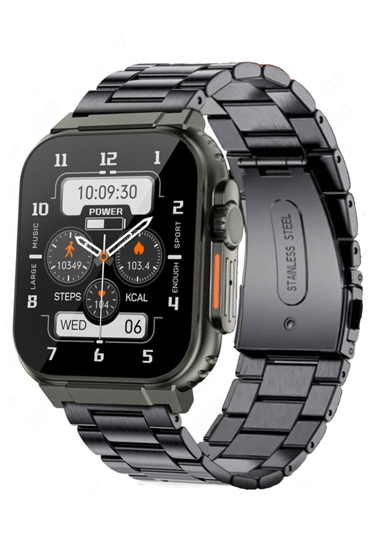 EGLANTINE Unisex Smart Watch - Bluetooth Call - 1.96 Inch AMOLED HD Screen - 100+ Sport Fitness Trac